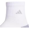 imageadidas Unisex Kids Quarter Ankle Socks for Boys and Girls Youth 6Pack Athletic Cushioned and ComfortableWhiteGreyLight Onix GreyStripe