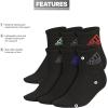 imageadidas Unisex Kids Quarter Ankle Socks for Boys and Girls Youth 6Pack Superlite Breathable and LightweightBlackBright RedSemi Flash GreenClassic
