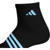 imageadidas Unisex Kids Quarter Ankle Socks for Boys and Girls Youth 6Pack Superlite Breathable and LightweightBlackWhiteSemi Blue BurstGirls