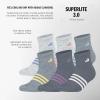 imageadidas Unisex Kids Quarter Ankle Socks for Boys and Girls Youth 6Pack Superlite Breathable and LightweightBlue SparkSemi Pink SparkClear Mint GreenGirls