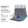 imageadidas Unisex Kids Quarter Ankle Socks for Boys and Girls Youth 6Pack Superlite Breathable and LightweightWhiteClear Onix GreyPink FusionGirls