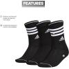 imageadidas Womens Crew Socks with Arch Compression 3Pack Comfortable SweatWicking Stylish 3StripeBlackWhite