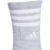 imageadidas Womens Crew Socks with Arch Compression 3Pack Comfortable SweatWicking Stylish 3StripeCool Light HeatherWhite