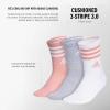 imageadidas Womens Crew Socks with Arch Compression 3Pack Comfortable SweatWicking Stylish 3StripeSemi Pink SparkGreyWhite