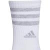 imageadidas Womens Crew Socks with Arch Compression 3Pack Comfortable SweatWicking Stylish 3StripeWhiteClear Onix Grey