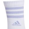 imageadidas Womens Crew Socks with Arch Compression 3Pack Comfortable SweatWicking Stylish 3StripeWhiteClear Onix GreyViolet Tone Purple