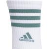 imageadidas Womens Crew Socks with Arch Compression 3Pack Comfortable SweatWicking Stylish 3StripeWhitePowder Teal GreenHalo Mint Green