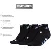 imageadidas Womens Cushioned Low Cut Socks with Arch Compression 3 PairsBlackBlue FusionViolet Fusion Purple