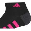 imageadidas Womens Cushioned Low Cut Socks with Arch Compression 3 PairsBlackOnix GreyShock Pink