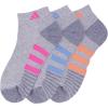 imageadidas Womens Cushioned Low Cut Socks with Arch Compression 3 PairsCool Light HeatherLucid Fuchsia PinkBlue Fusion