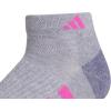 imageadidas Womens Cushioned Low Cut Socks with Arch Compression 3 PairsCool Light HeatherLucid Fuchsia PinkBlue Fusion