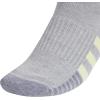 imageadidas Womens Cushioned Low Cut Socks with Arch Compression 3 PairsCool Light HeatherPowder YellowViolet Tone Purple