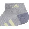 imageadidas Womens Cushioned Low Cut Socks with Arch Compression 3 PairsCool Light HeatherPowder YellowViolet Tone Purple