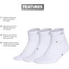 imageadidas Womens Cushioned Low Cut Socks with Arch Compression 3 PairsWhiteClear Onix Grey