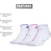 imageadidas Womens Cushioned Low Cut Socks with Arch Compression 3 PairsWhitePulse Mint GreenLucid Fuchsia Pink