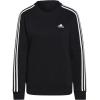 imageadidas Womens Essentials 3Stripes Fleece SweatshirtBlackWhite