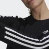 imageadidas Womens Essentials 3Stripes Fleece SweatshirtBlackWhite