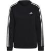 imageadidas Womens Essentials 3Stripes Fleece SweatshirtBlackWhite