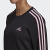 imageadidas Womens Essentials 3Stripes Fleece SweatshirtBlacktrue Pink