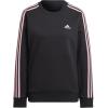 imageadidas Womens Essentials 3Stripes Fleece SweatshirtBlacktrue Pink