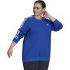 imageadidas Womens Essentials 3Stripes Fleece SweatshirtBold BlueWhite