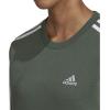 imageadidas Womens Essentials 3Stripes Fleece SweatshirtGreen Oxidewhite