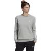 imageadidas Womens Essentials 3Stripes Fleece SweatshirtMedium Grey Heatherwhite