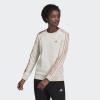 imageadidas Womens Essentials 3Stripes Fleece SweatshirtOff WhiteAmbient Blush