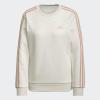 imageadidas Womens Essentials 3Stripes Fleece SweatshirtOff WhiteAmbient Blush