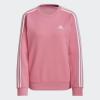 imageadidas Womens Essentials 3Stripes Fleece SweatshirtRose ToneWhite