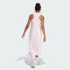 imageadidas Womens Essentials 3Stripes Long Racerback DressClear Pink  White