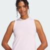 imageadidas Womens Essentials 3Stripes Long Racerback DressClear PinkWhite