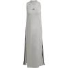 imageadidas Womens Essentials 3Stripes Long Racerback DressMedium Grey Heather  Black