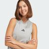 imageadidas Womens Essentials 3Stripes Long Racerback DressMedium Grey HeatherBlack
