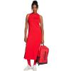 imageadidas Womens Essentials 3Stripes Long Racerback DressPure Ruby  Black