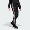 imageadidas Womens Essentials Warmup Slim Tapered 3Stripes Track PantsBlackClear Pink