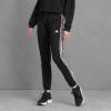 imageadidas Womens Essentials Warmup Slim Tapered 3Stripes Track PantsBlackClear Pink