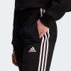 imageadidas Womens Essentials Warmup Slim Tapered 3Stripes Track PantsBlackClear Pink