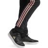 imageadidas Womens Essentials Warmup Slim Tapered 3Stripes Track PantsBlackSemi Pink Spark