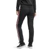 imageadidas Womens Essentials Warmup Slim Tapered 3Stripes Track PantsBlackSemi Pink Spark