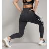 imageadidas Womens Lightweight High Rise 3Stripe Mesh 78 LeggingsCarbonWhite