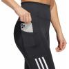 imageadidas Womens Lightweight High Rise 3Stripe Mesh 78 LeggingsCarbonWhite