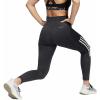 imageadidas Womens Lightweight High Rise 3Stripe Mesh 78 LeggingsCarbonWhite