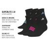 imageadidas Womens Superlite Quarter Socks 6Pack Durable Lightweight Athletic Breathable with Compression Arch SupportBlackPowder Teal GreenBlue Fusion