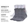 imageadidas Womens Superlite Quarter Socks 6Pack Durable Lightweight Athletic Breathable with Compression Arch SupportWhiteClear Onix GreyWarm Clay Pink