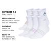 imageadidas Womens Superlite Quarter Socks 6Pack Durable Lightweight Athletic Breathable with Compression Arch SupportWhiteWarm Sandstone BeigePreloved Teal Green
