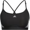 imageadidas Womens Training Light Support 3 Stripe BraCore BlackWhite