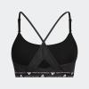 imageadidas Womens Training Light Support 3 Stripe BraCore BlackWhite