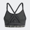imageadidas Womens Training Light Support 3 Stripe BraDark Grey