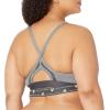 imageadidas Womens Training Light Support 3 Stripe BraDark Grey Heather